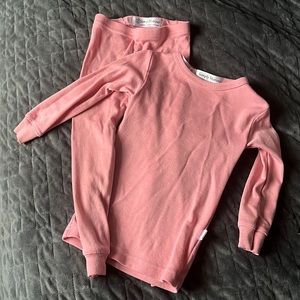 merino wool base layers, toddler. 2T, pink.